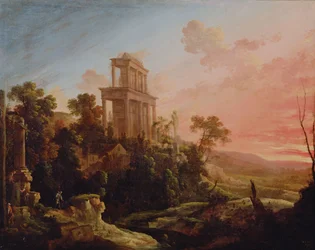 夕日のある風景、1705